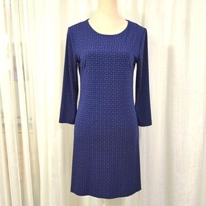 2/$30 Banana Republic Blue & Black‎ Patterned Shift Dress Womens Size M